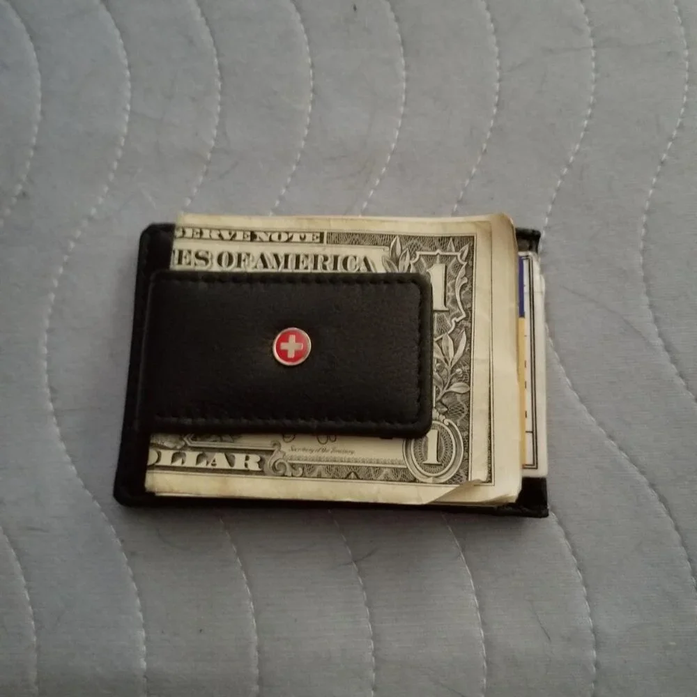 Mens RFID Slim Money Clip Front Pocket Wallet Minimalist Leather ID Card Holder